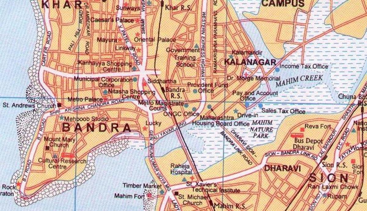 карта бандра ў Мумбаі