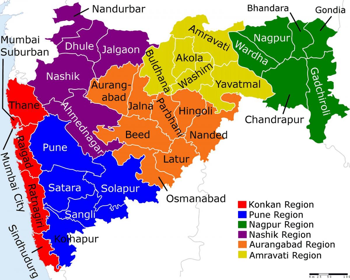 карта Махараштра Мумбаі