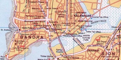 Карта бандра ў Мумбаі