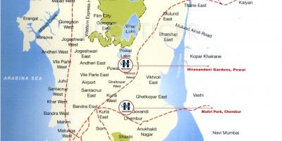 Карта Колаба ў Мумбаі